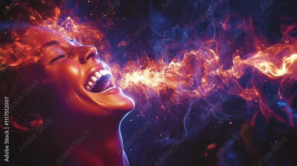 Woman Breathing Fire Woman Breathing Fire