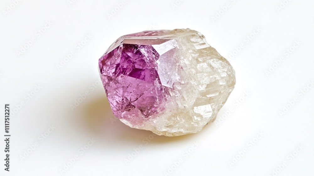 A Purple and White Crystal Specimen Shows Unique Formation A Purple and White Crystal Specimen Shows Unique Formation