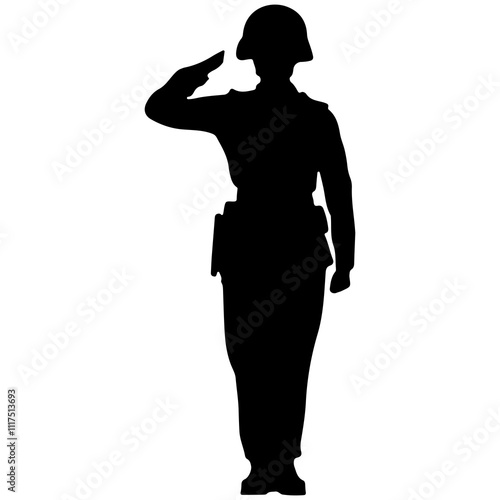 female soldier saluing