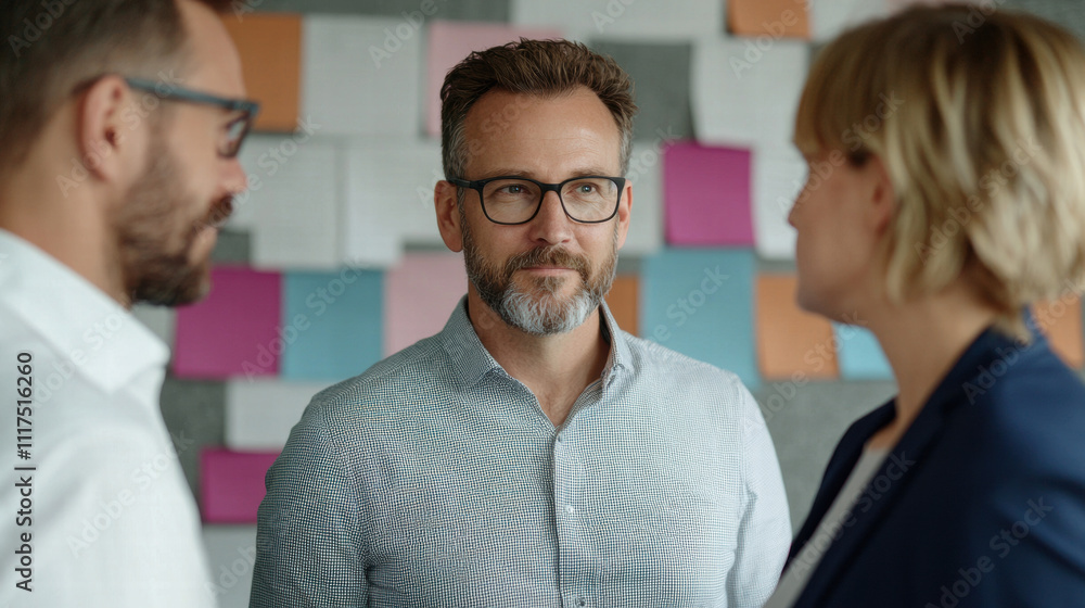 Obraz premium Team discussing ideas in modern office setting