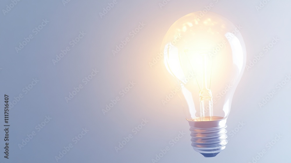 Glowing Bulb Symbolizing Renewable Energy Concept Glowing Bulb Symbolizing Renewable Energy Concept