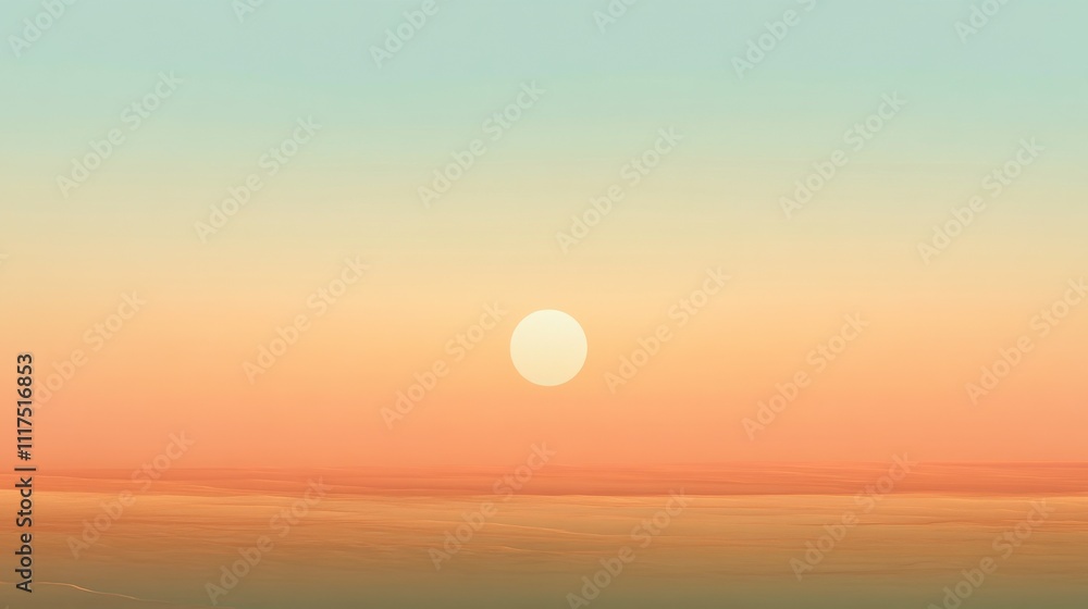 Serene Solar Evening in Open Field Landscape Serene Solar Evening in Open Field Landscape