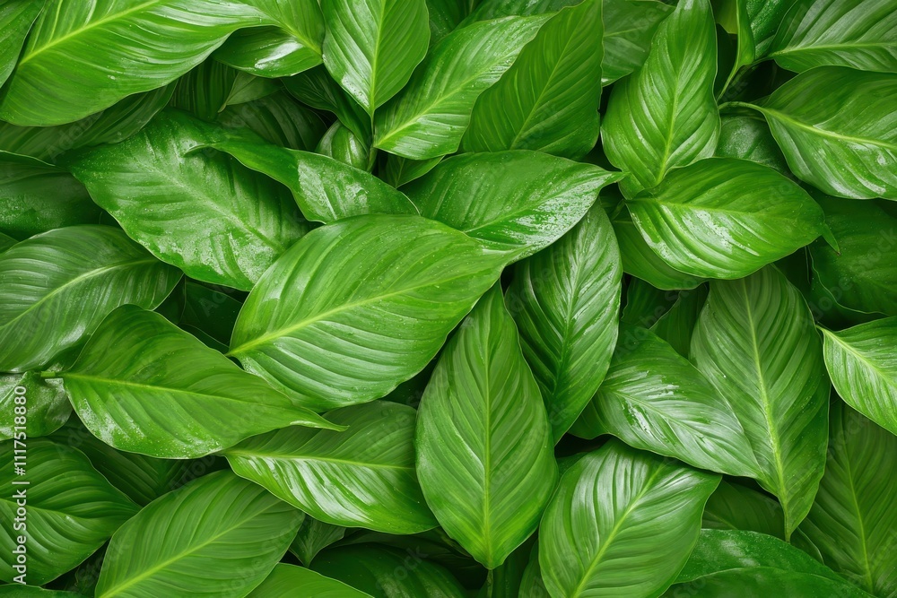 A close-up view of lush green leaves creating a vibrant natural texture. A close-up view of lush green leaves creating a vibrant natural texture.