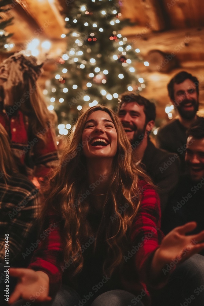 Friends and Family Celebrating the Holiday Season Together in Festive Atmosphere Friends and Family Celebrating the Holiday Season Together in Festive Atmosphere