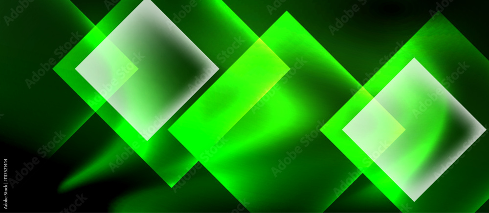 Glass squares with neon shiny light abstract background Glass squares with neon shiny light abstract background