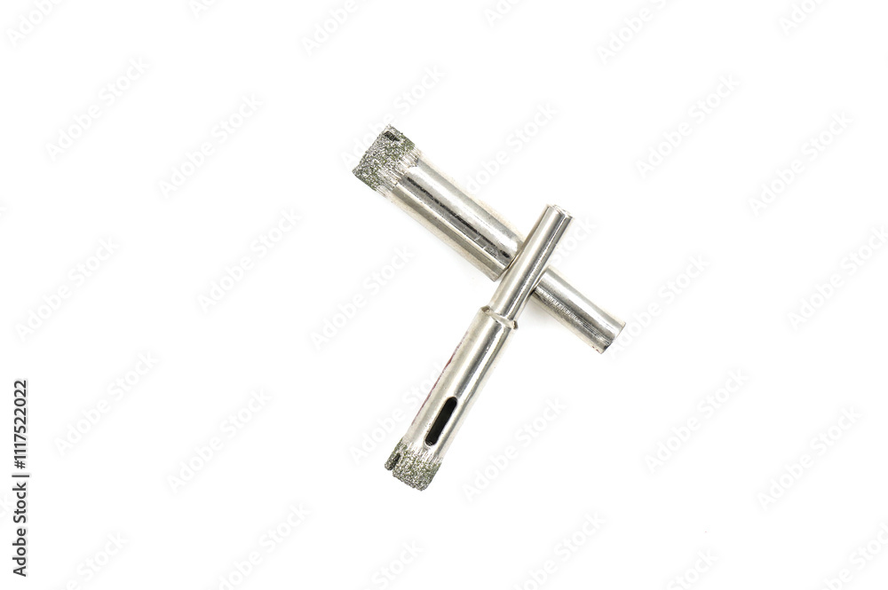 hole saw drill tile on the white background