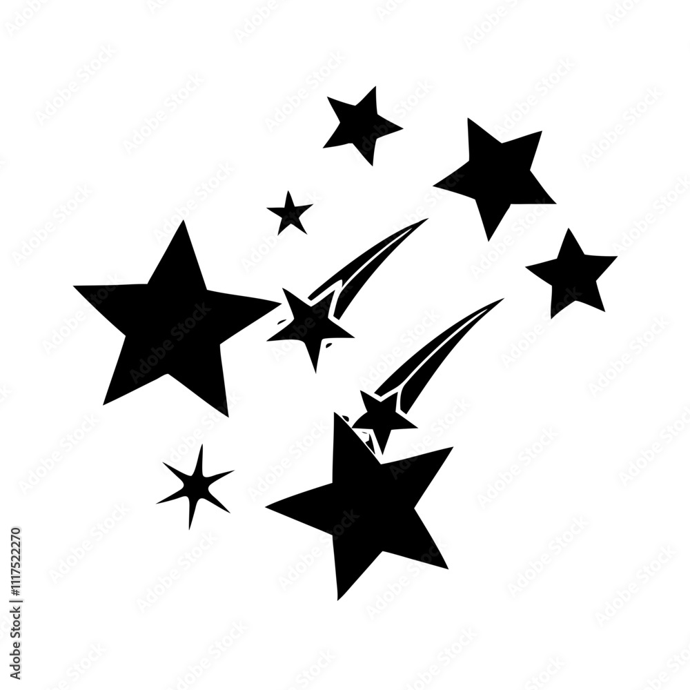 Obraz premium new year s stars silhouette, new year vector icon - silhouette vector art of new year s stars, symbolizing new year celebrations. new year silhouette.