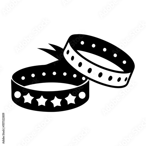 party wristbands silhouette, new year vector icon - silhouette vector art of party wristbands, symbolizing new year celebrations. new year silhouette.
