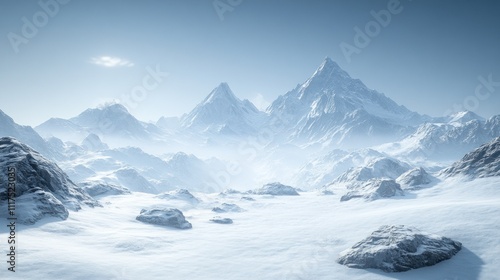 Wallpaper Mural Majestic Snowcapped Mountains Under a Clear Sky Torontodigital.ca