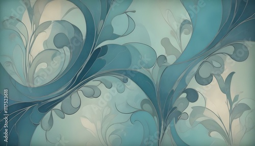 Clear Plain Shiny Warm Soft Vintage Bokeh Cloudy Wave Like Geometric Blue Background or Texture