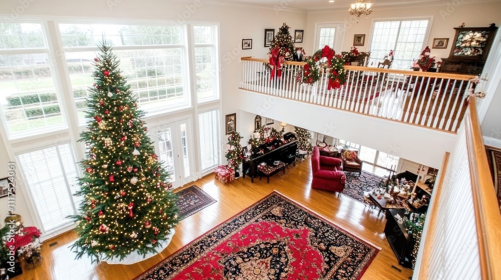 Elegant Home Christmas Decor Two Story View Elegant Home Christmas Decor Two Story View