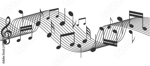 wavy music notes melody