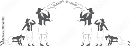 Conflicts, contradictions, quarrels, disagreements, angry two team members blaming each other