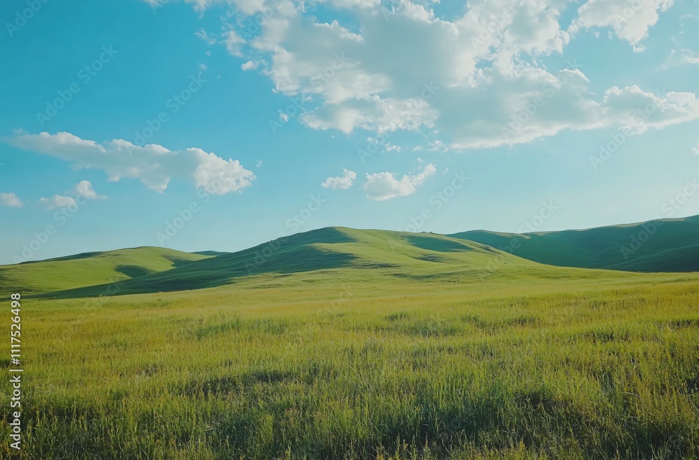 The vast and beautiful grasslands of Inner Mongolia, showcasing the endless green expanse under a clear sky, representing the natural beauty and serenity of the region. The vast and beautiful grasslands of Inner Mongolia, showcasing the endless green expanse under a clear sky, representing the natural beauty and serenity of the region.