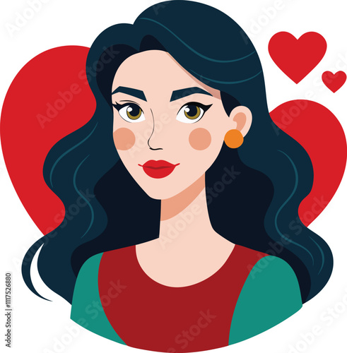 woman in love mood vector illustration graphic design art 