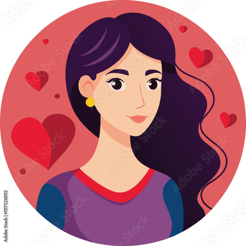 woman in love mood vector illustration graphic design art 