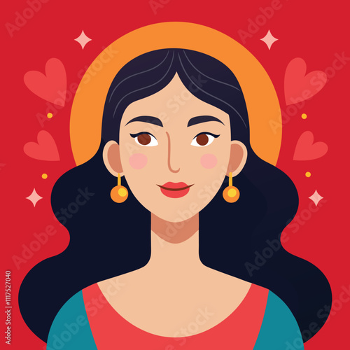 woman in love mood vector illustration graphic design art 