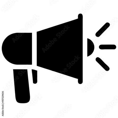 Business icon of a megaphone representing marketing and communication