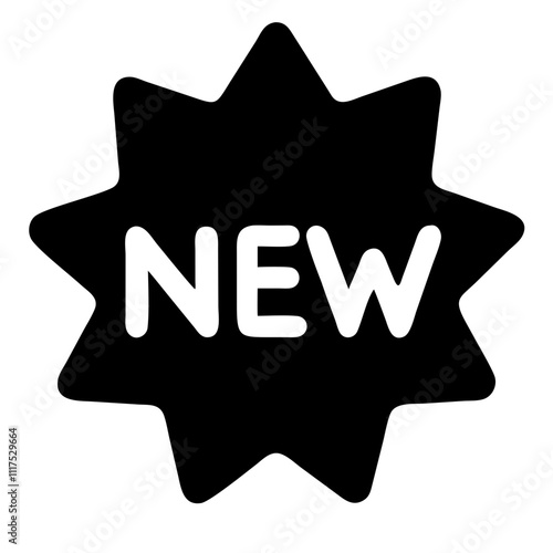 Business icon of a starburst with the word 'NEW' representing innovation and new products