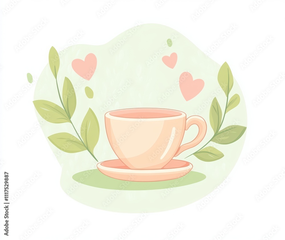 a teapot pouring into a cup with the text International Tea Day on a white background. tea cup and leaves, pink hearts a teapot pouring into a cup with the text International Tea Day on a white background. tea cup and leaves, pink hearts
