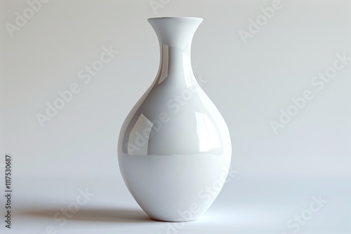 A minimalist white ceramic vase elegantly showcasing simplicity and sophistication.