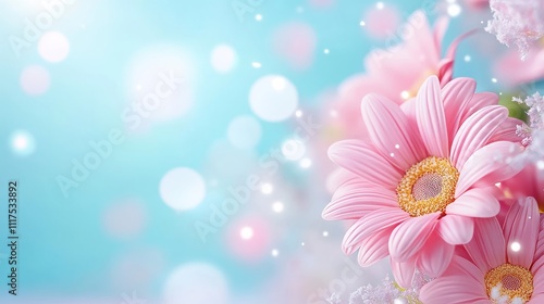 Beautiful Pink Flower with Gentle Background and Soft Bokeh Effect