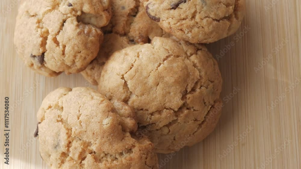 Close up shot of cookies on wooden background. Close up shot of cookies on wooden background.