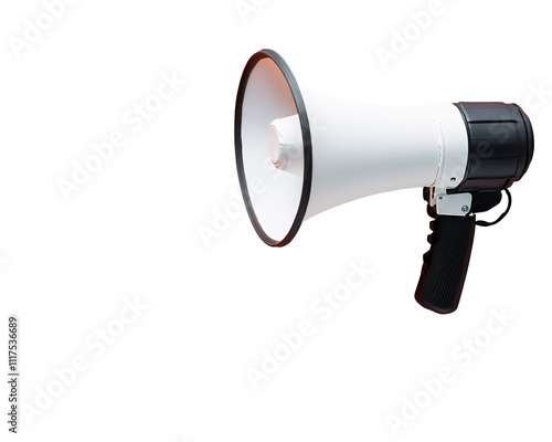 a white and black megaphone