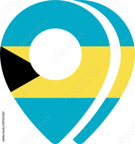 Free Download Bahamas flag on Map Icon - GFXLoad
