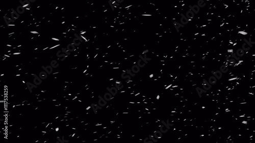 Heavy snowfall overlay with blizzard falling effect on a black background for dramatic winter scenes