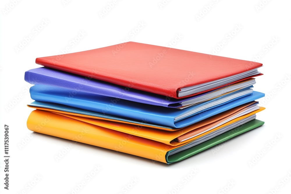 High-quality office paperwork isolated on a white backdrop. Generative Ai High-quality office paperwork isolated on a white backdrop. Generative Ai