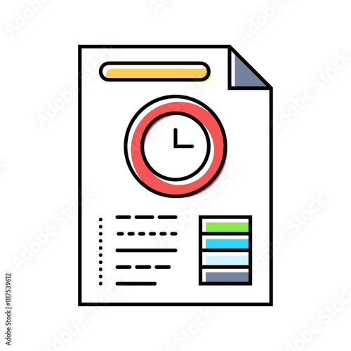 audit time management color icon vector. audit time management sign. isolated symbol illustration