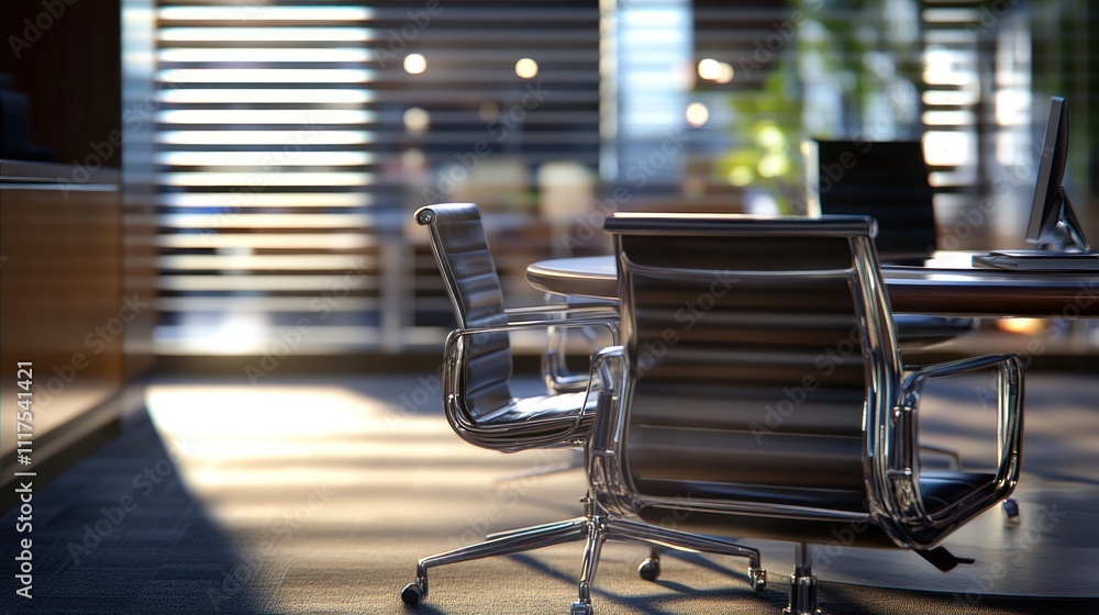 Modern Office Chairs Around A Table Near Window Modern Office Chairs Around A Table Near Window