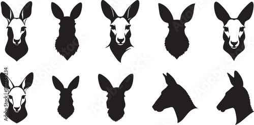 Minimalist Kangaroo Silhouette for Creative Designs
