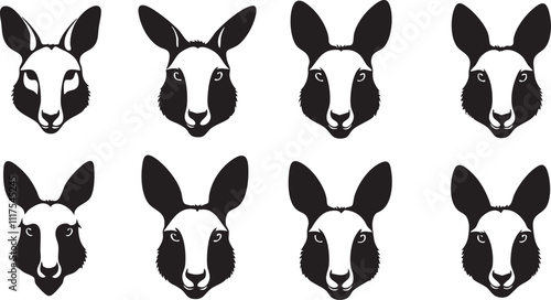 Kangaroo Head Silhouette Vector Design
