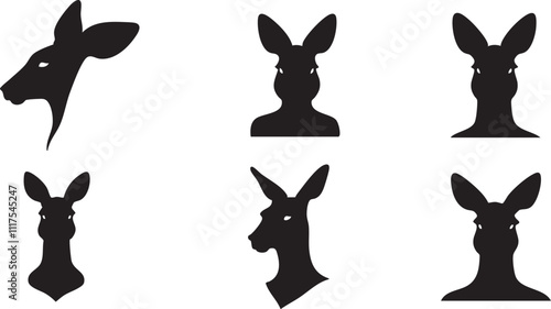 Australian Kangaroo Head Logo Template
