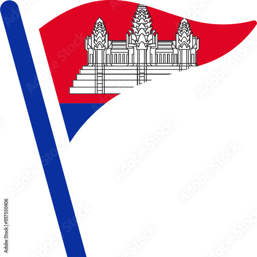 Cambodia Flag Free Flown Icon