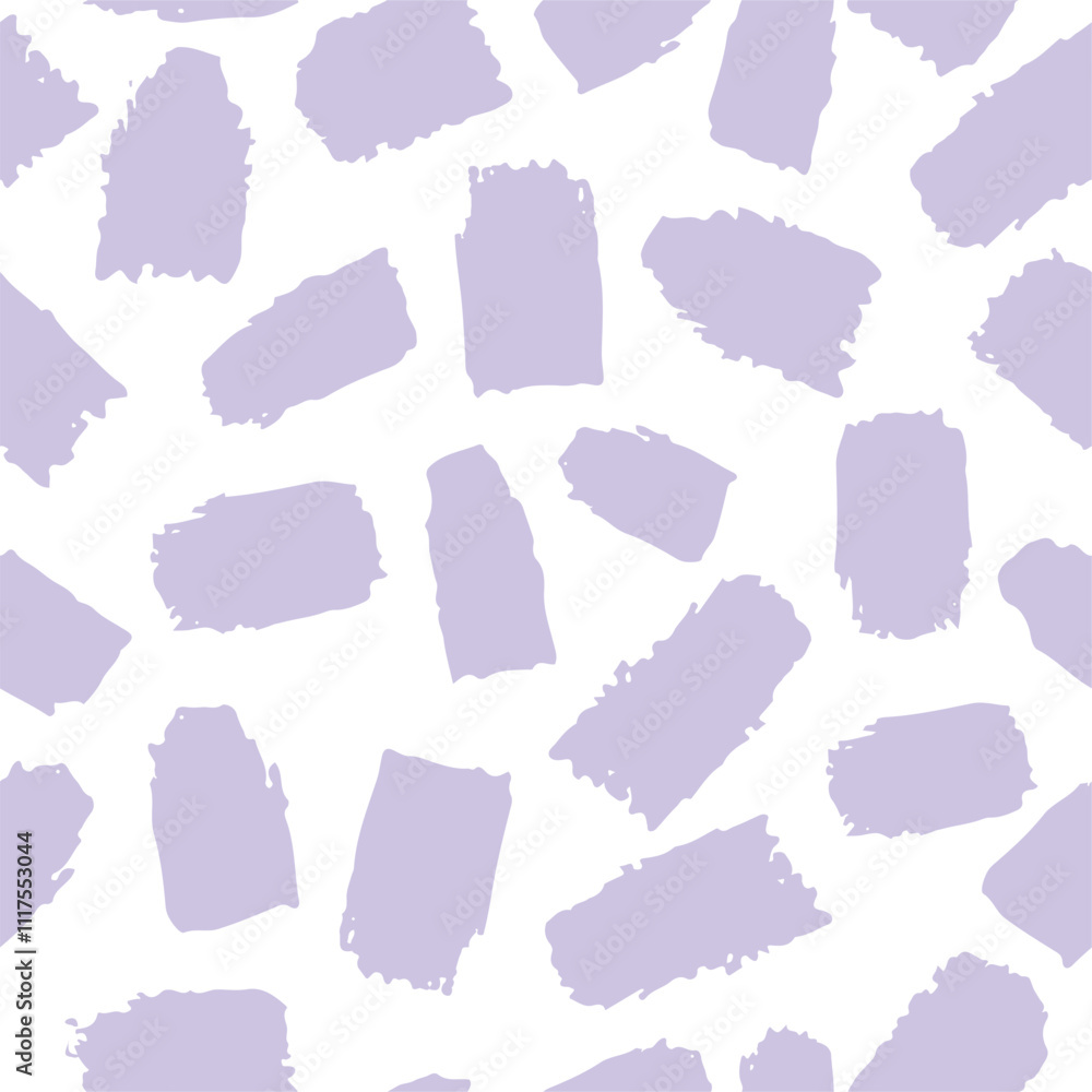 Abstract Brush Strokes Seamless Pattern. Modern Hand Drawn Texture. Lilac Ornament on White Background. Abstract Brush Strokes Seamless Pattern. Modern Hand Drawn Texture. Lilac Ornament on White Background.