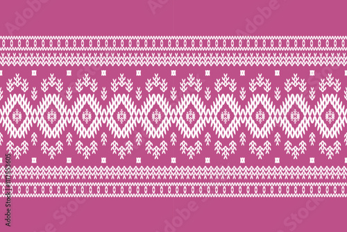 Ikat ethnic geometric abstract embroidery oriental traditional seamless knitted pattern. Native geometry decorative design for fabric, wallpaper, background, interior, texture, decoration, knitting