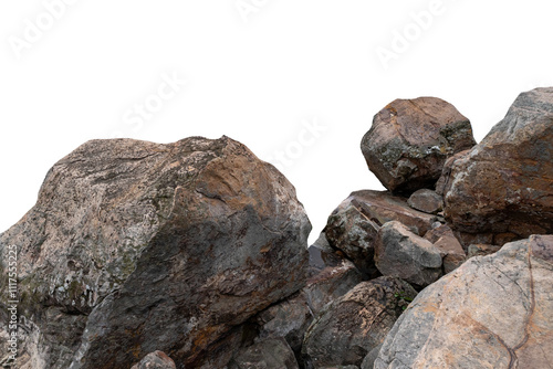 The trees.Rocks and Stone on the Mountain .Isolated on White background with clipping path