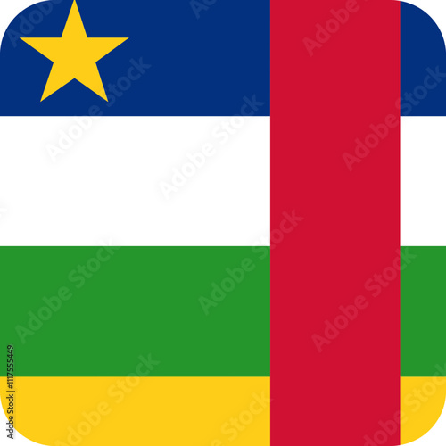 Central African Republic Flag Square Icon