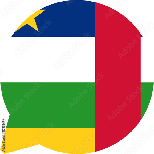 Chat Icon on Central African Republic Flag