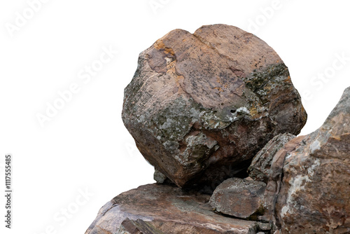 The trees.Rocks and Stone on the Mountain .Isolated on White background with clipping path