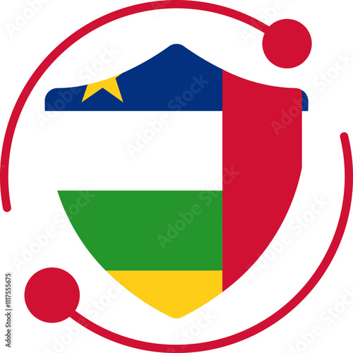 Security Icon in Central African Republic Flag