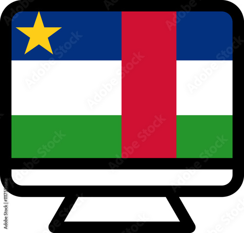 Central African Republic flag icon on Monitor