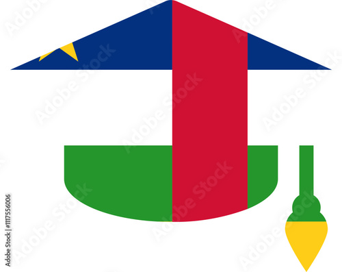 Central African Republic flag on Degree Cap Icon