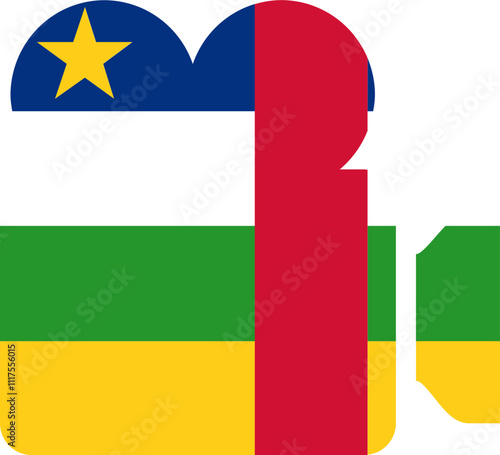 Central African Republic Flag on Documenrty icon
