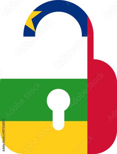Central African Republic flag on Lock icon