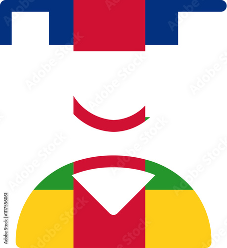 Central African Republic flag on Male student icon