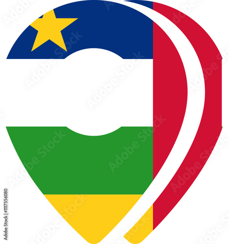 Central African Republic flag on Map Icon